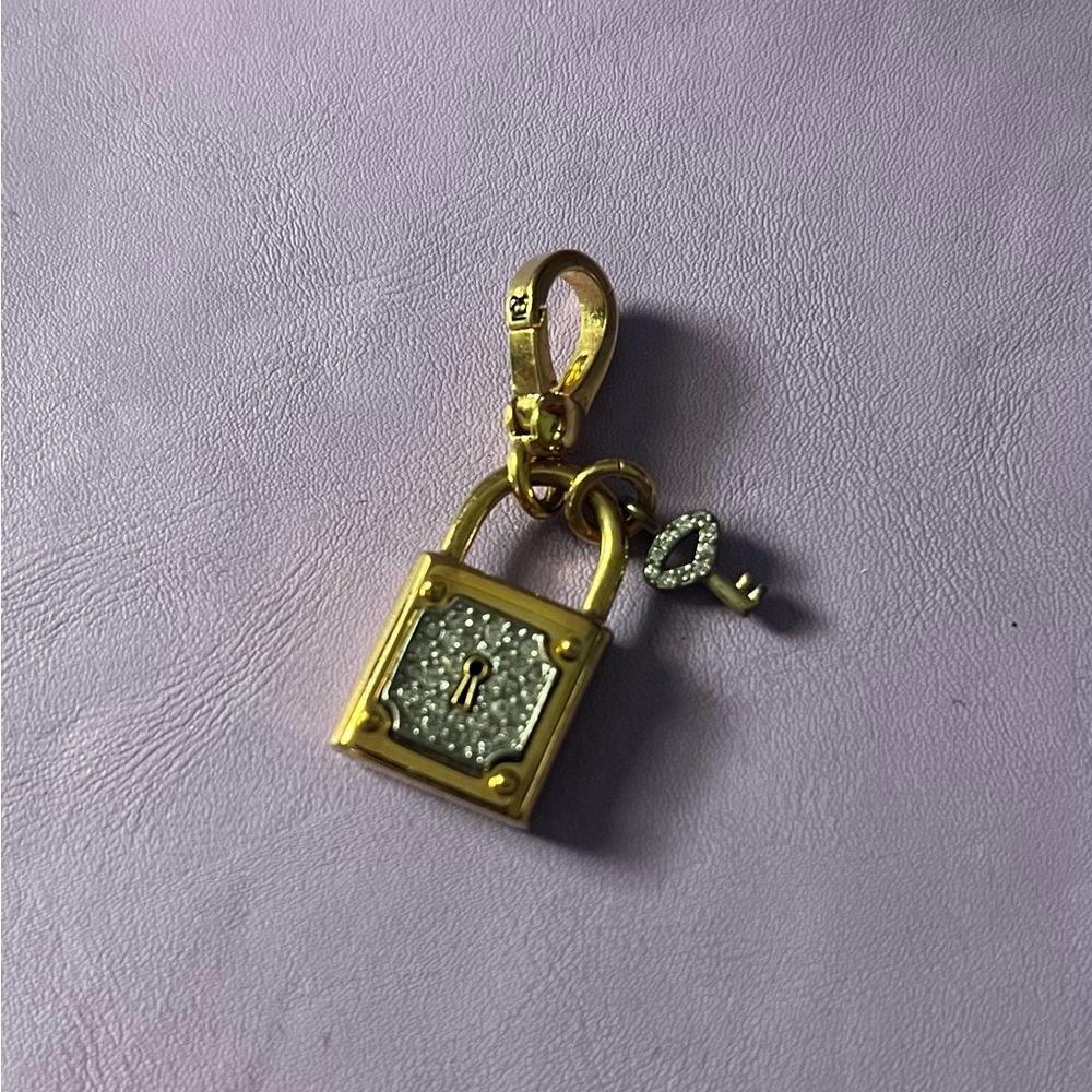 Juicy Couture Gold and Silver Padlock Key Charm